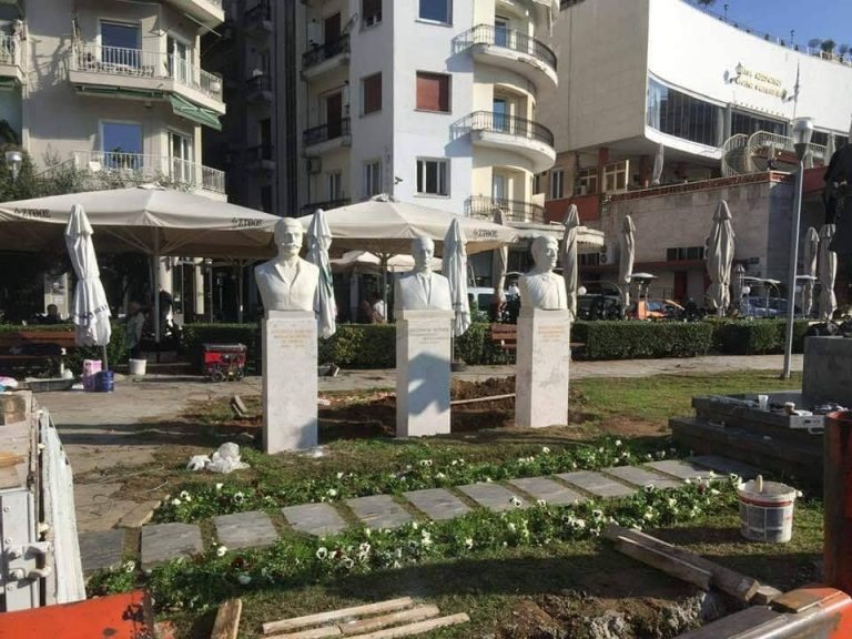 Επισκευή και επανατοποθέτηση προτομών Μακεδονομάχων στο κέντρο της Θεσσαλονίκης.